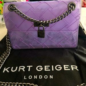 Kurt Geiger purple pvc handbag.